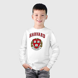 Лонгслив хлопковый детский Harvard university, цвет: белый — фото 2