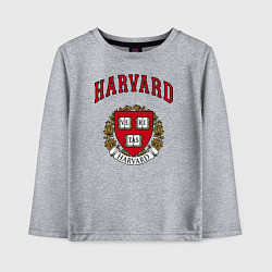 Лонгслив хлопковый детский Harvard university, цвет: меланж