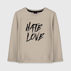 Лонгслив хлопковый детский FACE Hate Love, цвет: миндальный