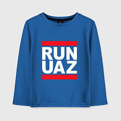 Лонгслив хлопковый детский Run UAZ, цвет: синий