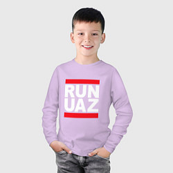 Лонгслив хлопковый детский Run UAZ, цвет: лаванда — фото 2
