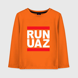 Лонгслив хлопковый детский Run UAZ, цвет: оранжевый