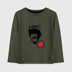Лонгслив хлопковый детский Red Hot Chili Peppers: Off, цвет: меланж-хаки