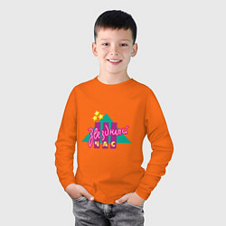 Лонгслив хлопковый детский Звездный час, цвет: оранжевый — фото 2