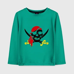 Лонгслив хлопковый детский Пиратская футболка, цвет: зеленый