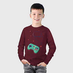 Лонгслив хлопковый детский Perfect Team: Player 2, цвет: меланж-бордовый — фото 2