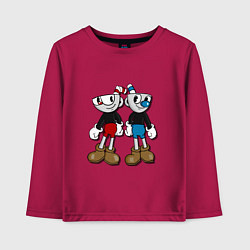 Лонгслив хлопковый детский Cuphead: Mugman Friends, цвет: маджента