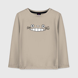 Лонгслив хлопковый детский Totoro face, цвет: миндальный