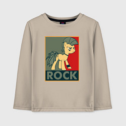 Лонгслив хлопковый детский Rock Pony, цвет: миндальный