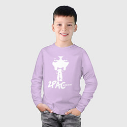 Лонгслив хлопковый детский 2Pac: All Eyez On Me, цвет: лаванда — фото 2