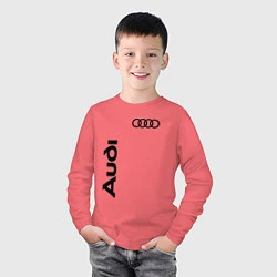 Лонгслив хлопковый детский Audi Style, цвет: коралловый — фото 2