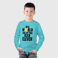 Лонгслив хлопковый детский Be A Eleven, цвет: бирюзовый — фото 2