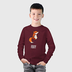 Лонгслив хлопковый детский Little Foxy, цвет: меланж-бордовый — фото 2