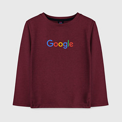 Лонгслив хлопковый детский Google, цвет: меланж-бордовый
