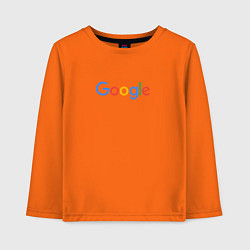 Лонгслив хлопковый детский Google, цвет: оранжевый