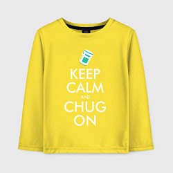 Лонгслив хлопковый детский Keep Calm & Chug on, цвет: желтый