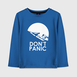 Лонгслив хлопковый детский Elon: Don't Panic, цвет: синий