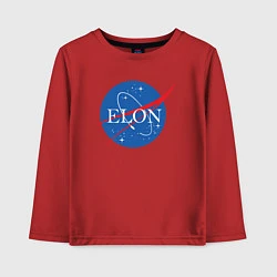 Лонгслив хлопковый детский Elon NASA, цвет: красный