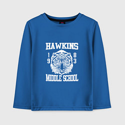 Лонгслив хлопковый детский Hawkins Middle School, цвет: синий