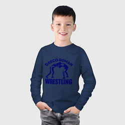 Лонгслив хлопковый детский Greco-roman wrestling, цвет: тёмно-синий — фото 2