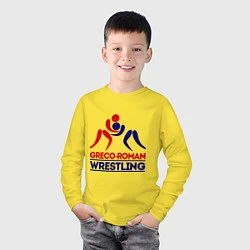 Лонгслив хлопковый детский Greco-roman wrestling, цвет: желтый — фото 2