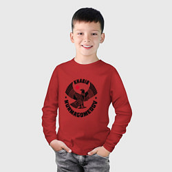 Лонгслив хлопковый детский Khabib: Dagestan Eagle, цвет: красный — фото 2
