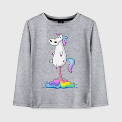 Лонгслив хлопковый детский Взлет единорога, цвет: меланж