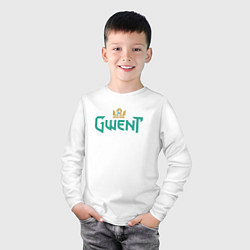 Лонгслив хлопковый детский Gwent, цвет: белый — фото 2