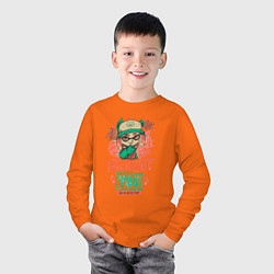 Лонгслив хлопковый детский Salmon Run, цвет: оранжевый — фото 2