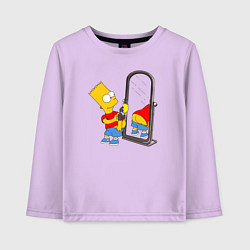 Лонгслив хлопковый детский Барт у зеркала, цвет: лаванда