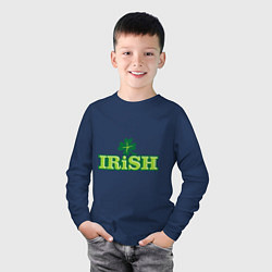 Лонгслив хлопковый детский Ирландия, цвет: тёмно-синий — фото 2