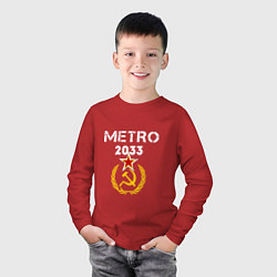 Лонгслив хлопковый детский Metro 2033, цвет: красный — фото 2