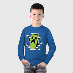 Лонгслив хлопковый детский Crash Minecraft, цвет: синий — фото 2