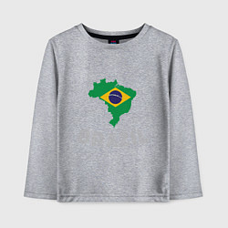 Лонгслив хлопковый детский Brazil Country, цвет: меланж