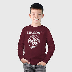 Лонгслив хлопковый детский Amatory, цвет: меланж-бордовый — фото 2