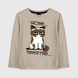 Детский лонгслив Ясно, понятно (грустный кот)