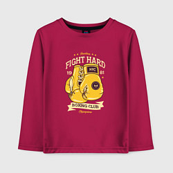 Лонгслив хлопковый детский Fight Hard 1901, цвет: маджента