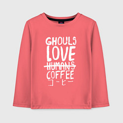 Детский лонгслив Ghouls Love Coffee