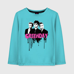 Лонгслив хлопковый детский The Green Day, цвет: бирюзовый