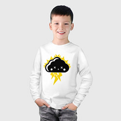 Лонгслив хлопковый детский Тучка Аниме, цвет: белый — фото 2