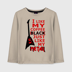 Лонгслив хлопковый детский Mindless Self Indulgence - Coffee black, цвет: миндальный