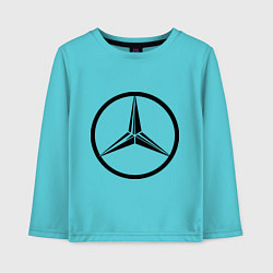 Лонгслив хлопковый детский Mercedes-Benz logo, цвет: бирюзовый