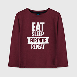 Детский лонгслив Eat Sleep Fortnite Repeat