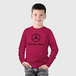 Лонгслив хлопковый детский Logo Mercedes-Benz, цвет: маджента — фото 2