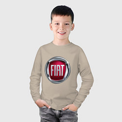 Лонгслив хлопковый детский FIAT logo, цвет: миндальный — фото 2
