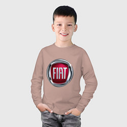 Лонгслив хлопковый детский FIAT logo, цвет: пыльно-розовый — фото 2