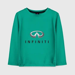 Лонгслив хлопковый детский Logo Infiniti, цвет: зеленый