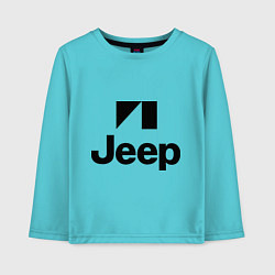 Лонгслив хлопковый детский Jeep logo, цвет: бирюзовый