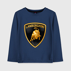 Лонгслив хлопковый детский Lamborghini logo, цвет: тёмно-синий