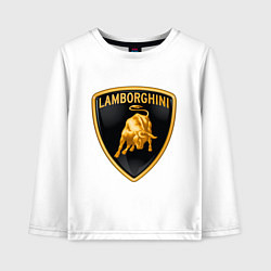 Лонгслив хлопковый детский Lamborghini logo, цвет: белый